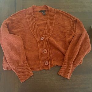 forever 21 cropped button up sweater